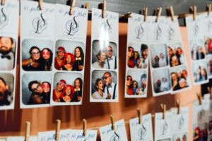 Support bar à photos mariage