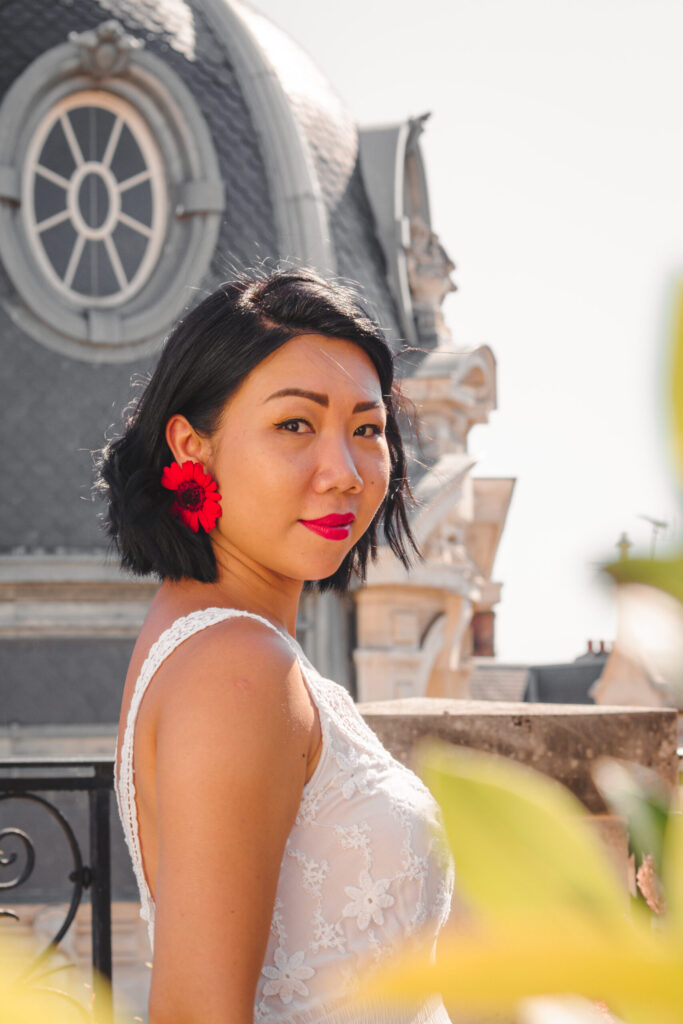 boucles d'oreilles fleurs séchées