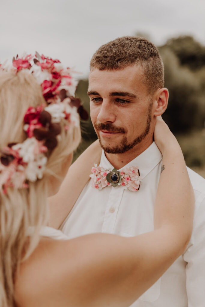 noeud papillon fleuri