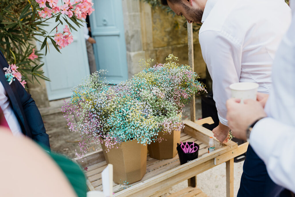 bar à fleurs, fleurs, animation mariage