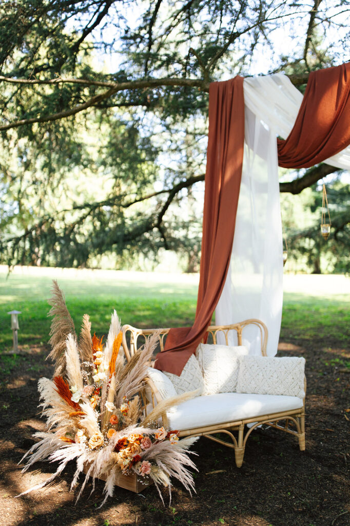 arche, cérémonie, cérémonie laïque, terracotta, mariage, arche de cérémonie