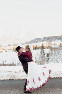 mariage montagne, mariage vue mont blanc, couple, photo de couple, mariage hivernal