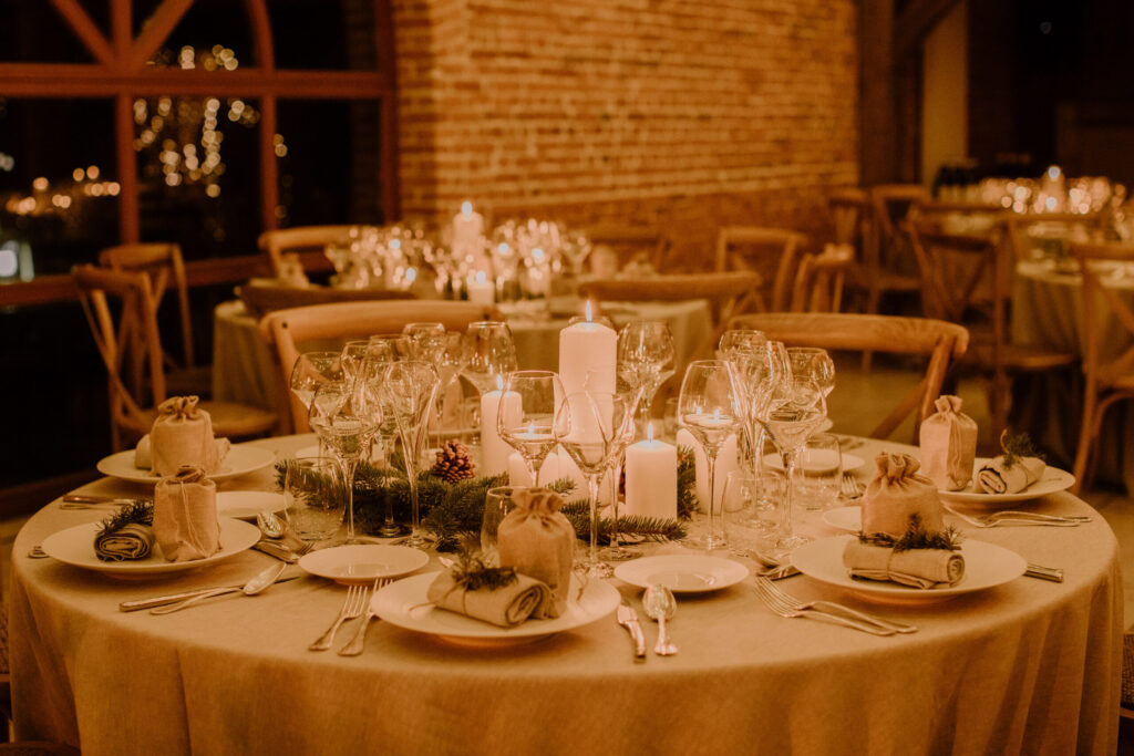 Décoration de mariage hivernal