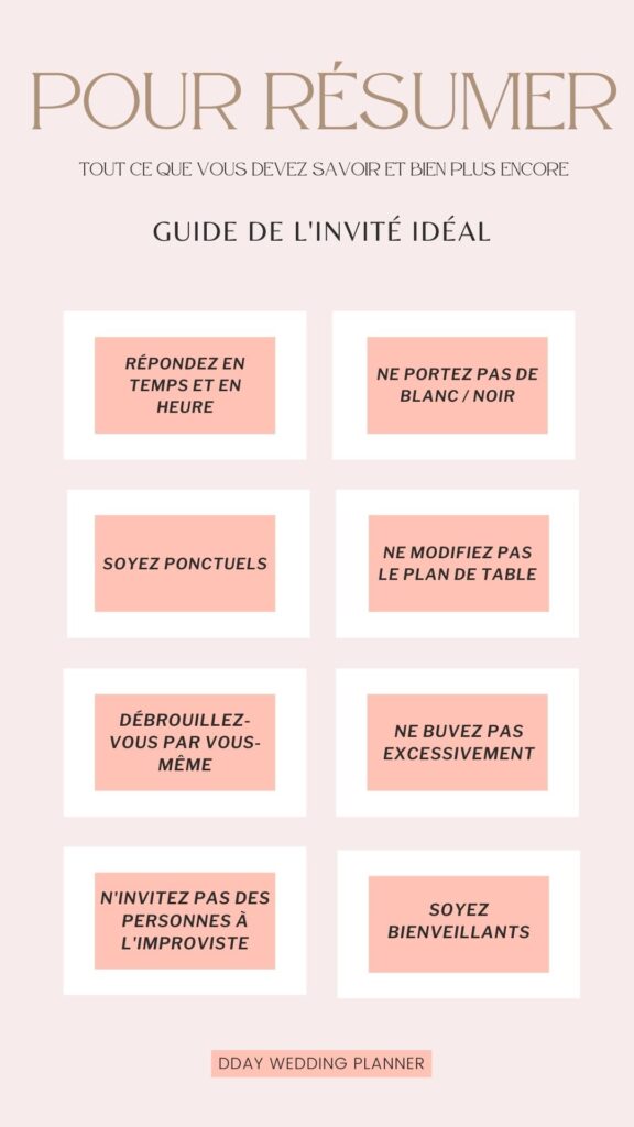 guide de l'invité idéal, être l'invité idéal, être l'invité parfait, wedding guest outfit, tenue invité mariage, invité, invitation, invité mariage, réponse faire-part, règles invité mariage, être invité mariage, dday wedding planner, wedding planner, wedding planner france, wedding planner rhône, wedding planner rhône alpes, organisatrice de mariage, organisatrice d'événement
