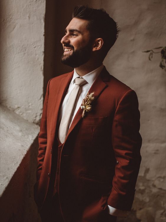 costume marié, costume marron