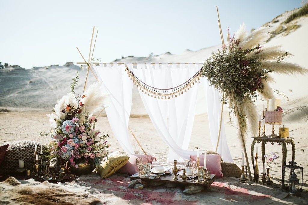 décor demande en mariage plage