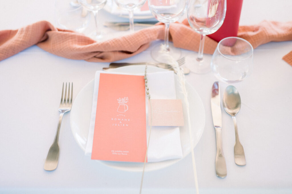 menu mariage, papeterie