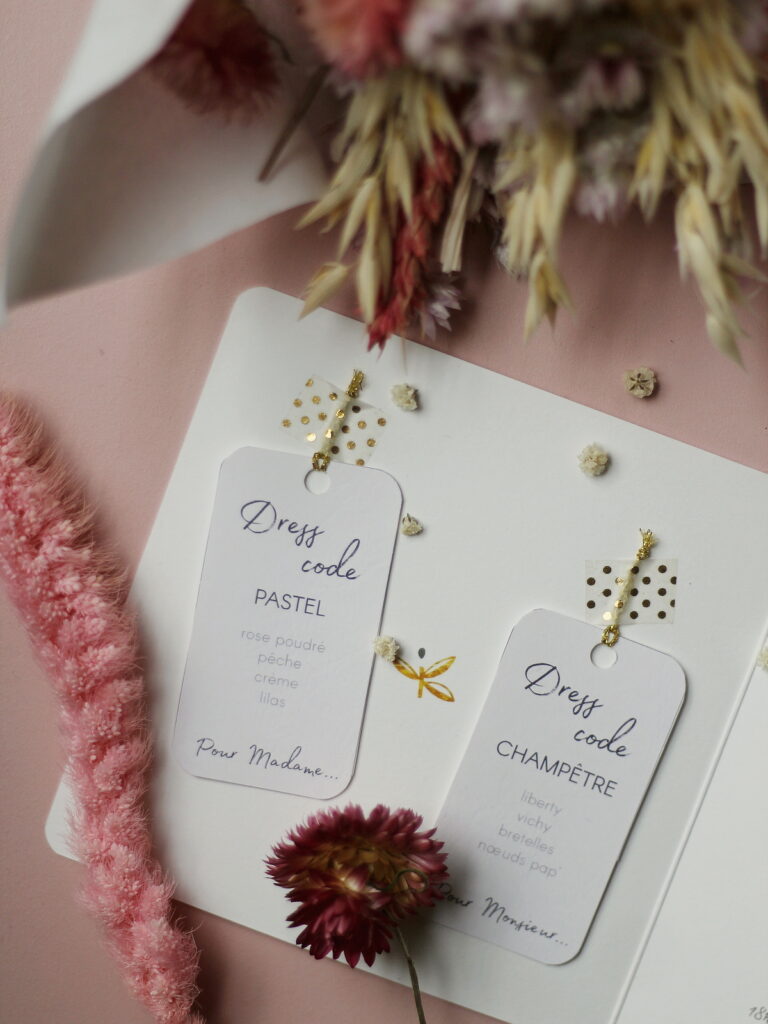 Dress code sur faire part de mariage