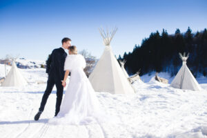 mariage, mariage hiver, neige, mariage sous la neige