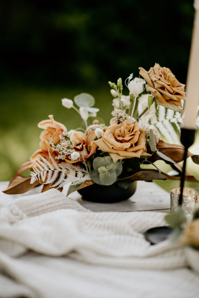 mariage en automne, fleurs