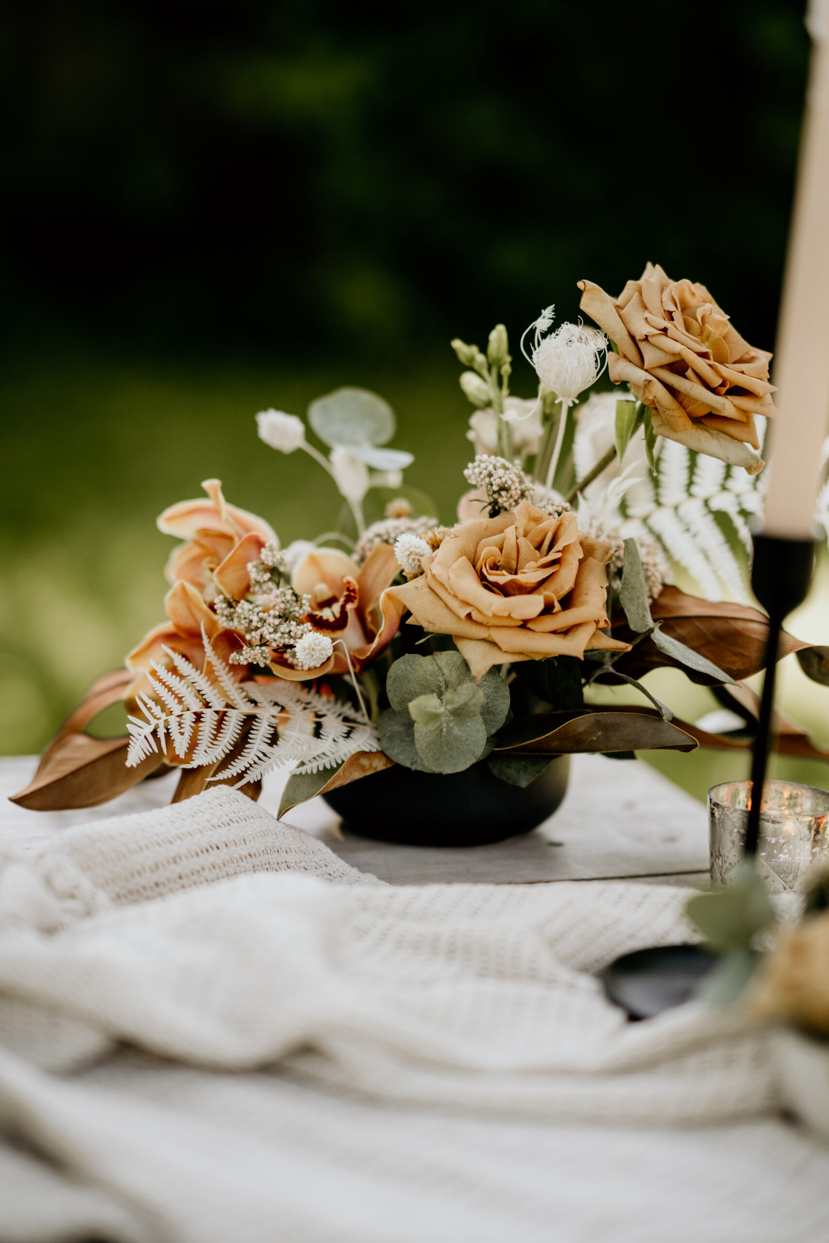 mariage en automne, fleurs