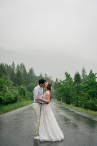 wedding in the rain