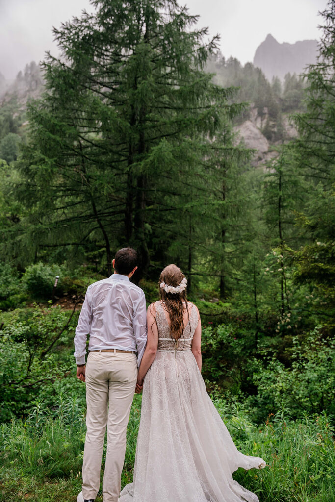 Mariage sous la pluie, mariage nature