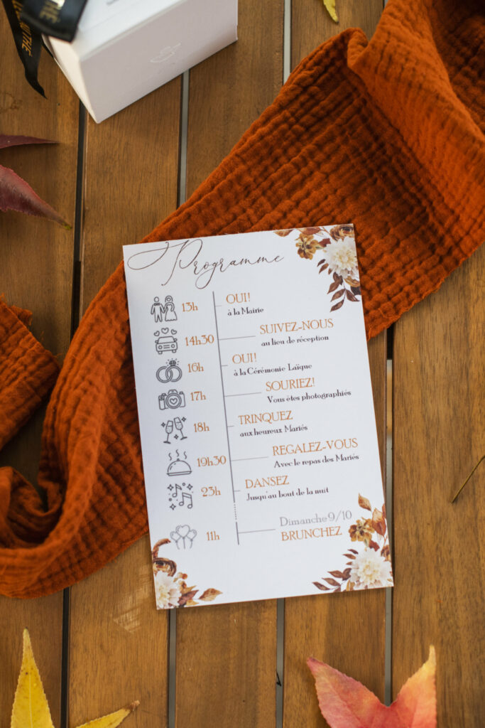 programme mariage automne