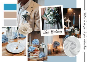 Moodboard mariage Bleu