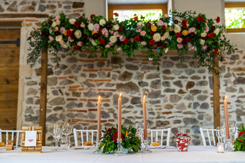 Décoration pour un mariage dans le Beaujolais