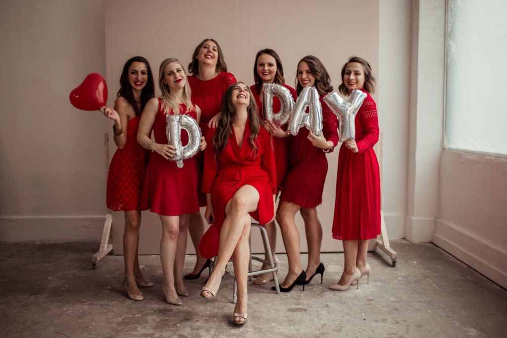 red dress, d day team, wedding planner, d day wedding planner