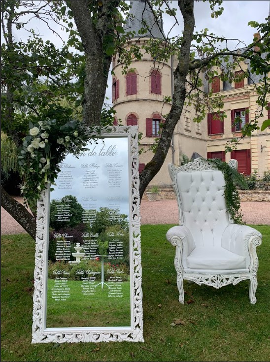 miroir & armchair, plan de table, château