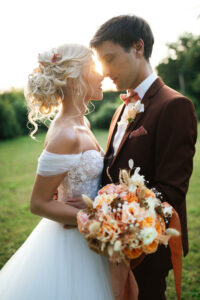 Mariage terracotta, automne, photo couple, mariage intime