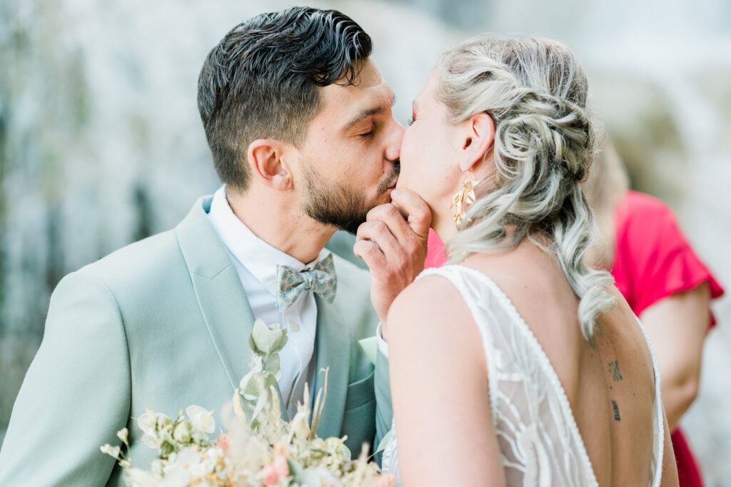 couple, Bisous , Mariés, ensemble, Amour