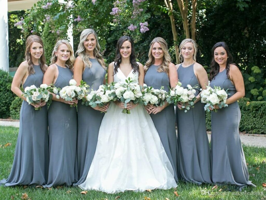 Robe de demoiselles d'honneur bleu poudré