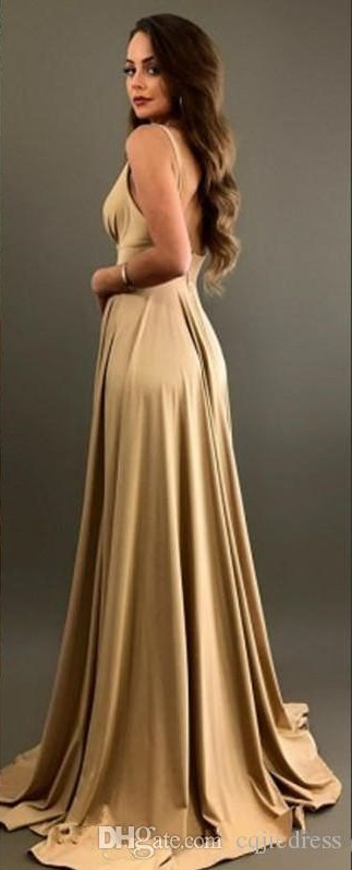 Robe de demoiselle d'honneur or à l'automne