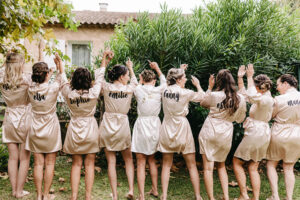 bride, bridesmaids, demoiselles d'honneur, mariée, team, groupe, préparatifs, femmes, danse, témoins