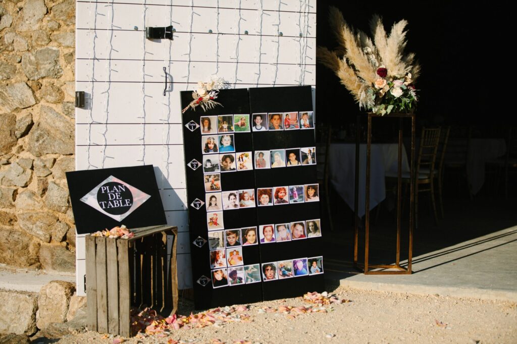 décoration, photos, plan de table