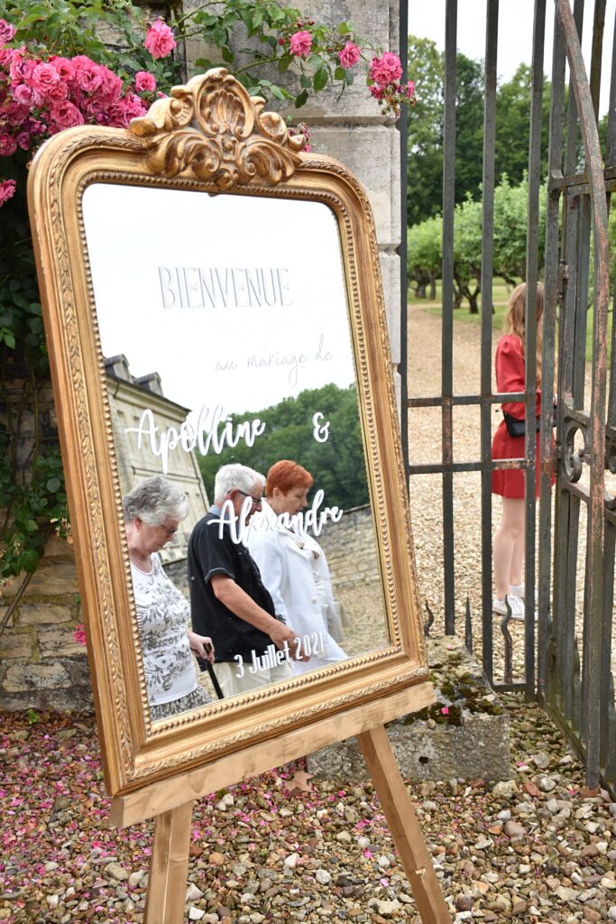 accueil, miroir, entrée mariage, entrée de la cérémonie, welcome signs, arrivée