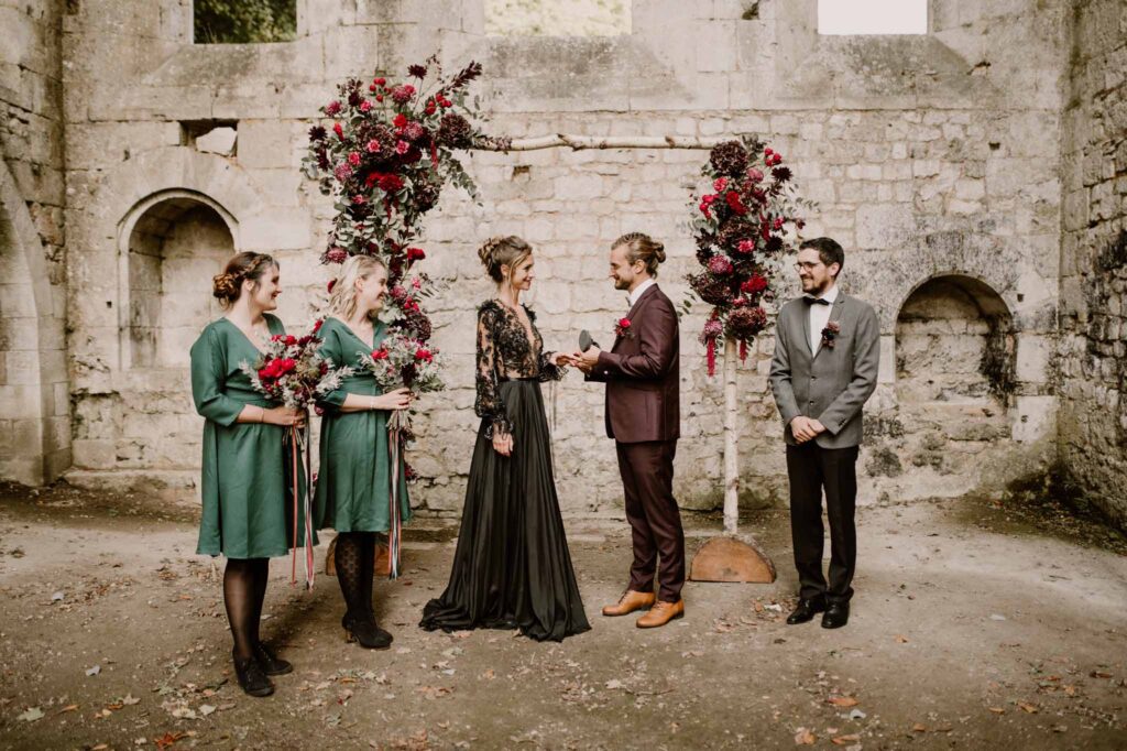 cérémonie laïque noir témoins