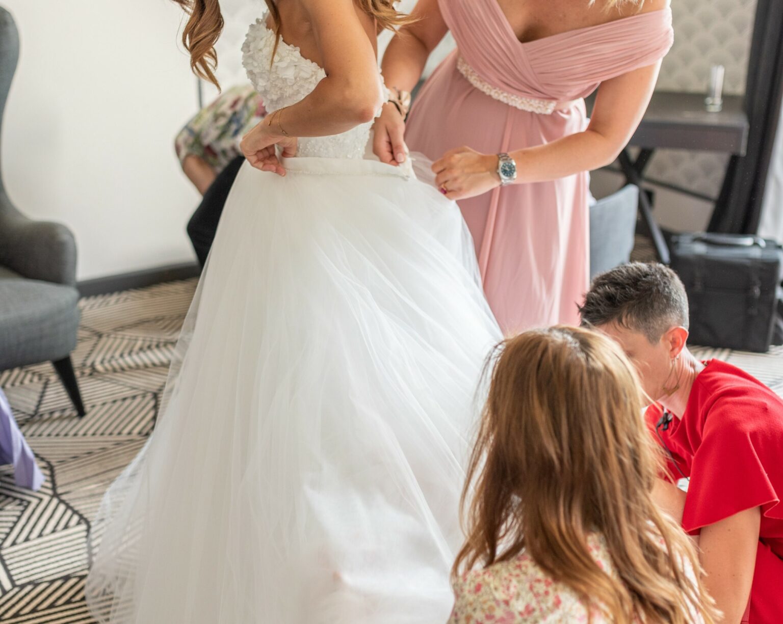 habillage surjupe mariée