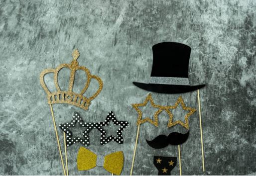 accessoires de photobooth, déguisements, photo, borne à selfie