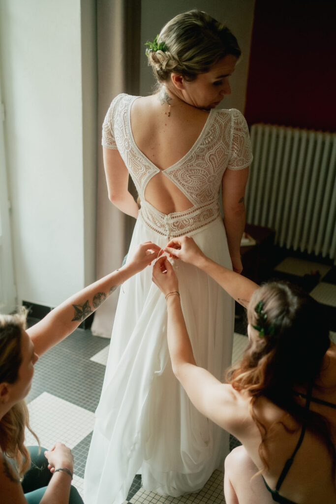 robe de mariée, détails, team demoiselles d'honneur