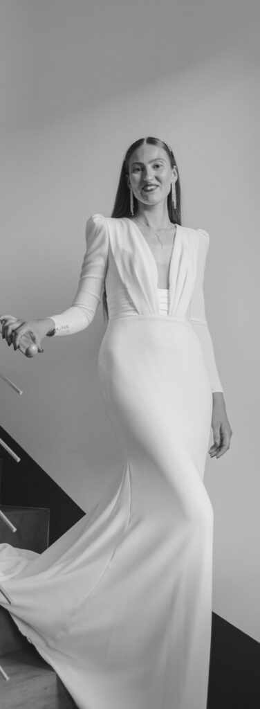 Mariée dans escalier 