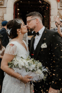 mariage année 20, rétro, perle, plume, mariage vintage