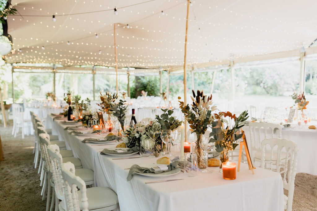 mariage au château, mariage dans un chateau, table décorée