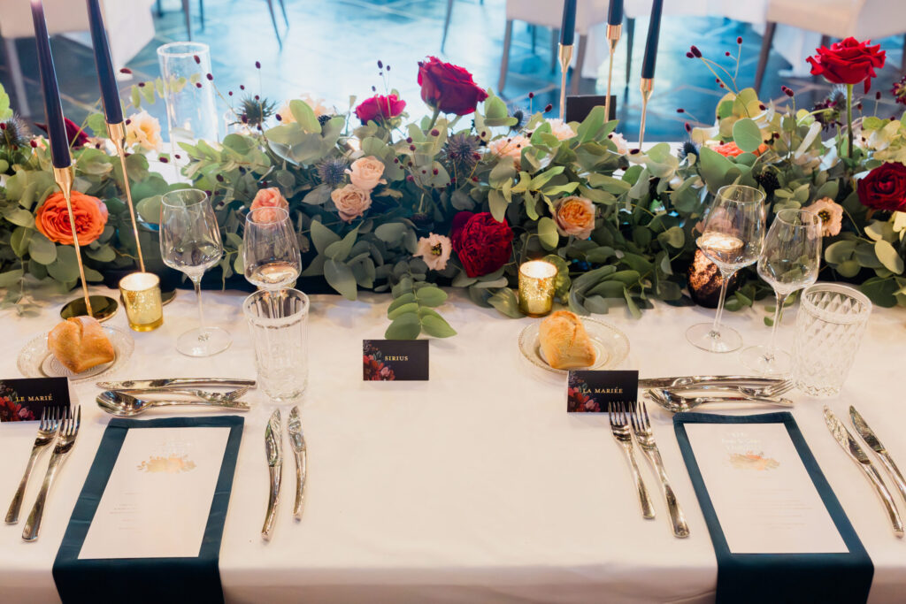 Marque place pour chienChien Décoration Mariage bleu marine