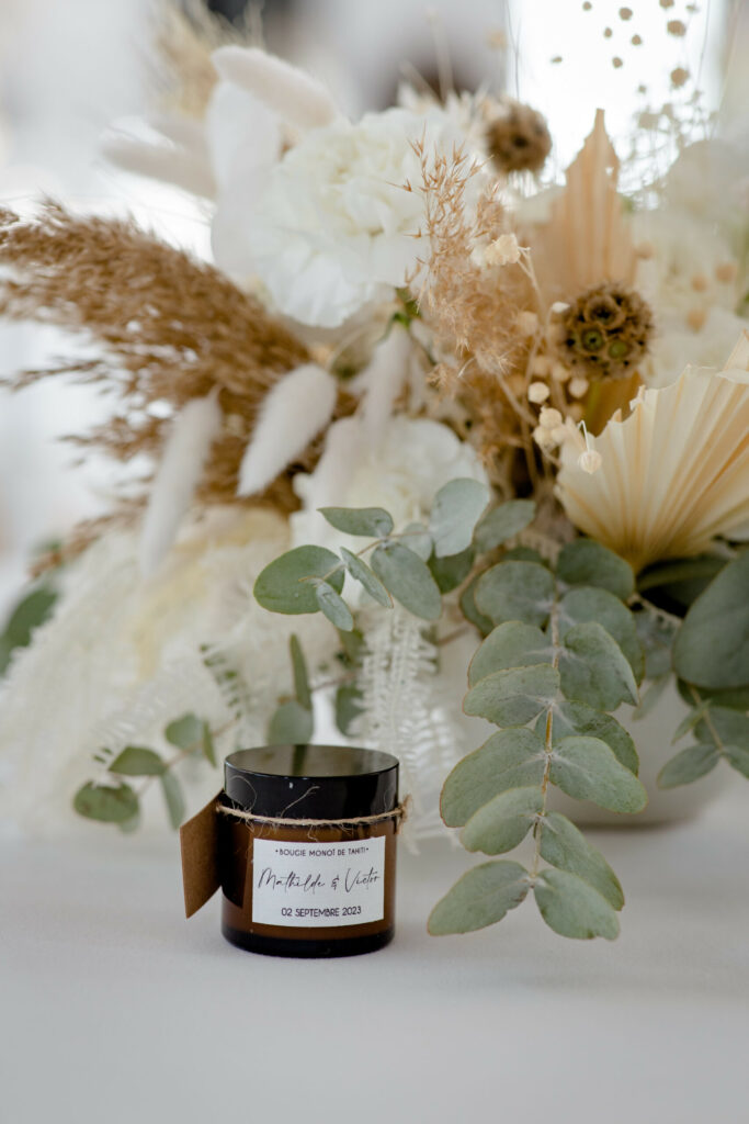 Mariage 0 déchet, fleurs séchées, cadeaux d'invités