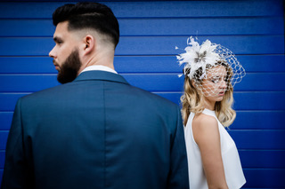 voilette, mariée, voile courts de mariée