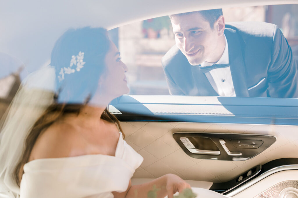 mariés, voiture, mariage