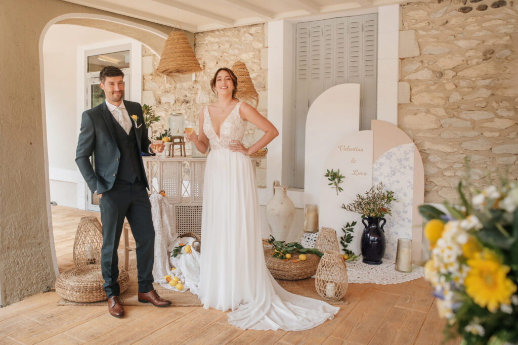 mariés dolce vita cocktail jaune bleu olivier vert