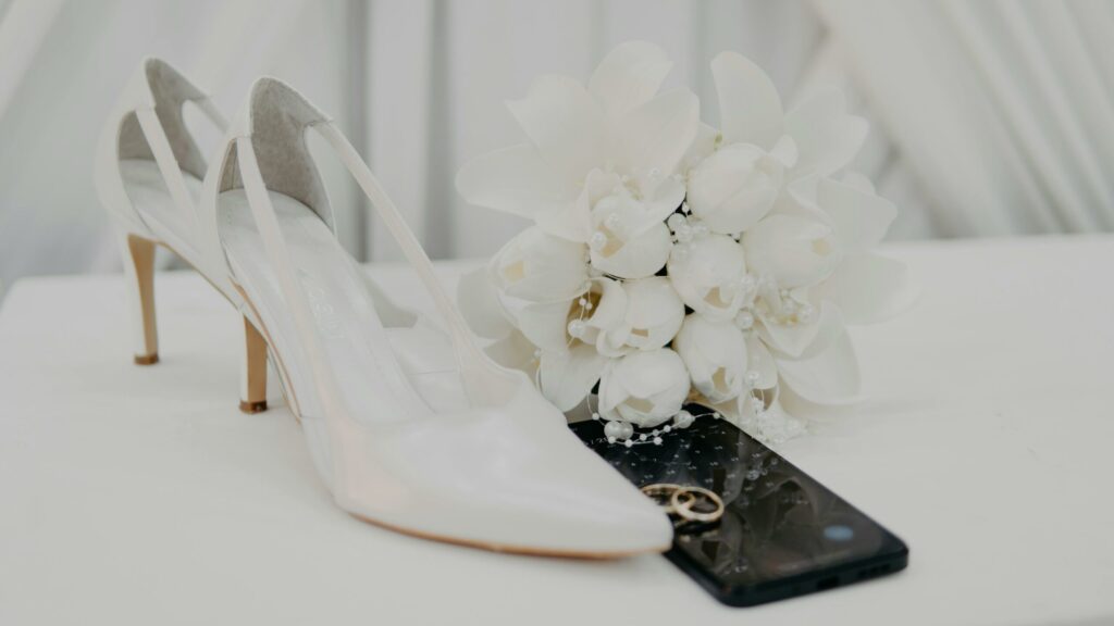 téléphone jour-J chaussure bouquet