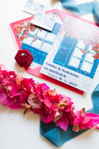 papeterie, faire part, bague, mariage, fleurs, rose, bleu