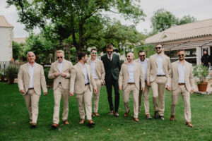 garçons d honneur beige lunette marié costume vert foncé