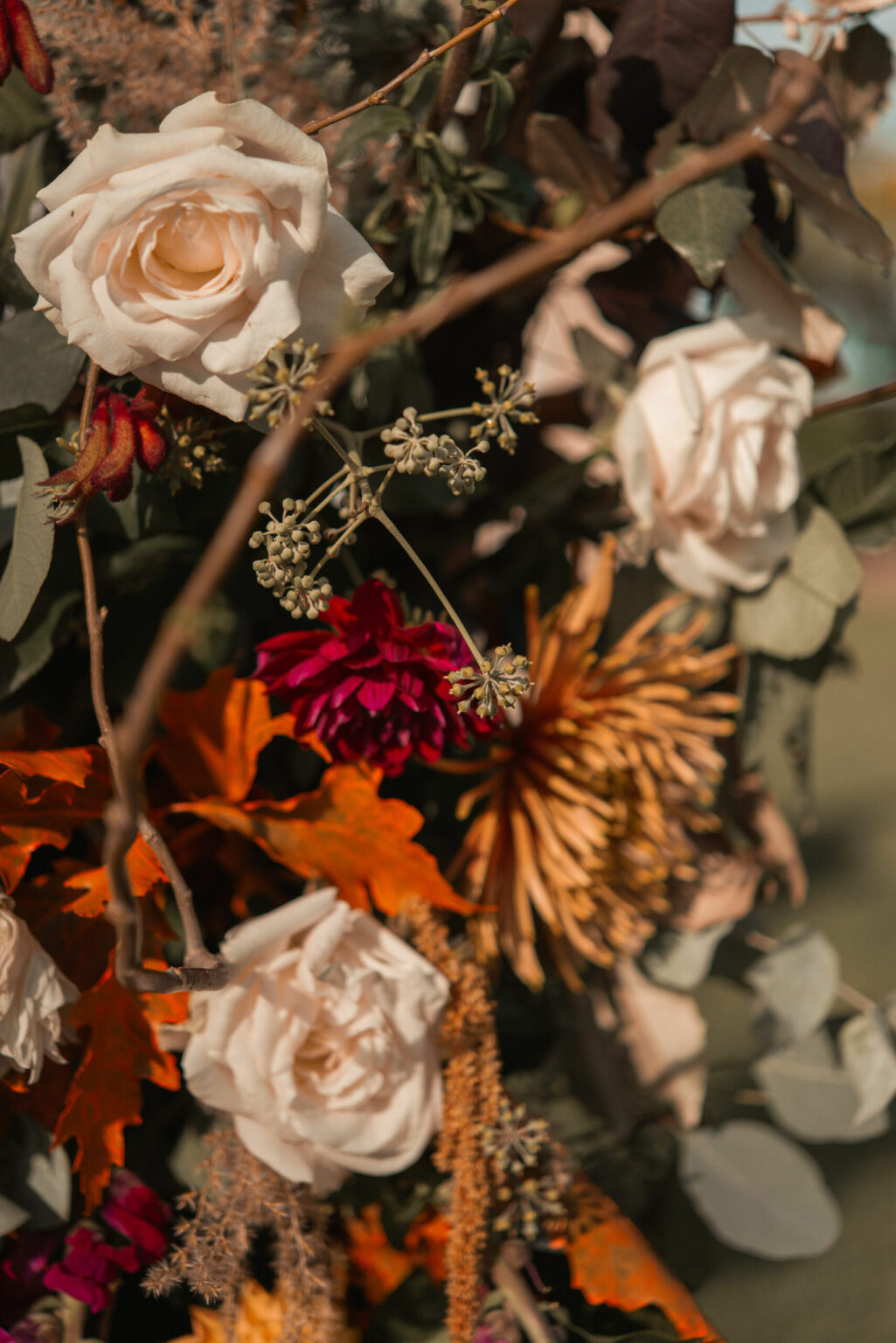 mariage automne, fleur d'automne, décoration mariage, bouquet d'automne