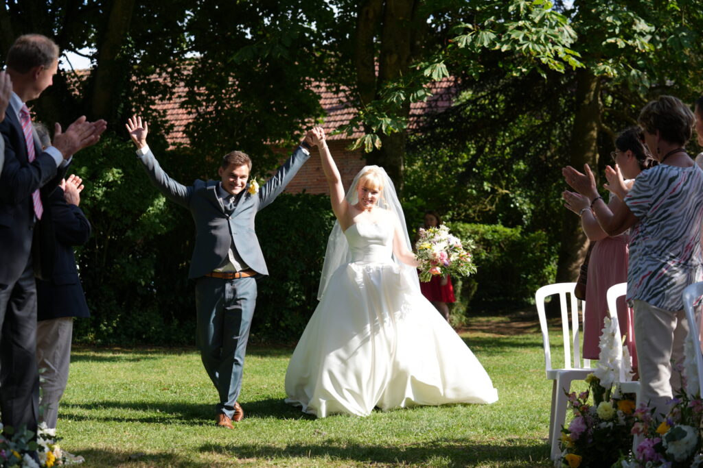 cérémonie laïque, franco-américain, sortie des mariés